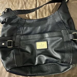 Beautiful black with pink interior, Nicole Miller handbag!